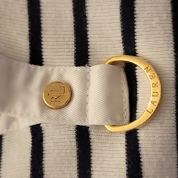 Ralph Lauren Top M Stripes on White Short Sleeves - Picture 3 of 9
